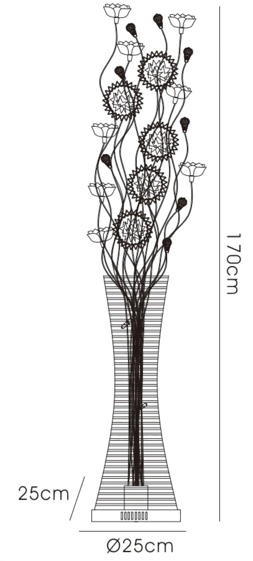IL70398  Majella Crystal Floor Lamp 7 Light